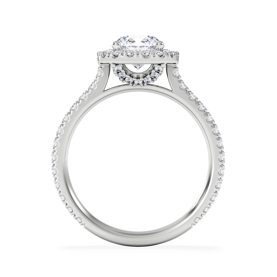 Reina GIA Diamond Halo Engagement Ring in Platinum 1.80ct G/SI2