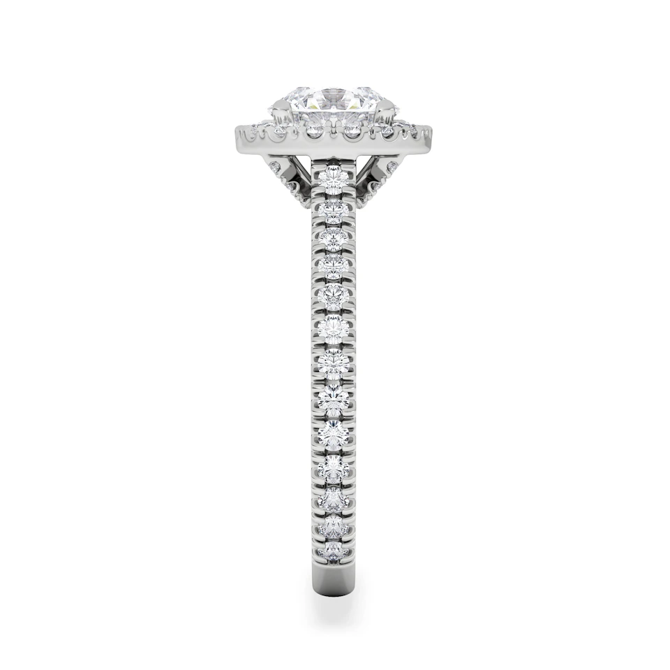 Reina GIA Diamond Halo Engagement Ring in Platinum 1.80ct G/SI2