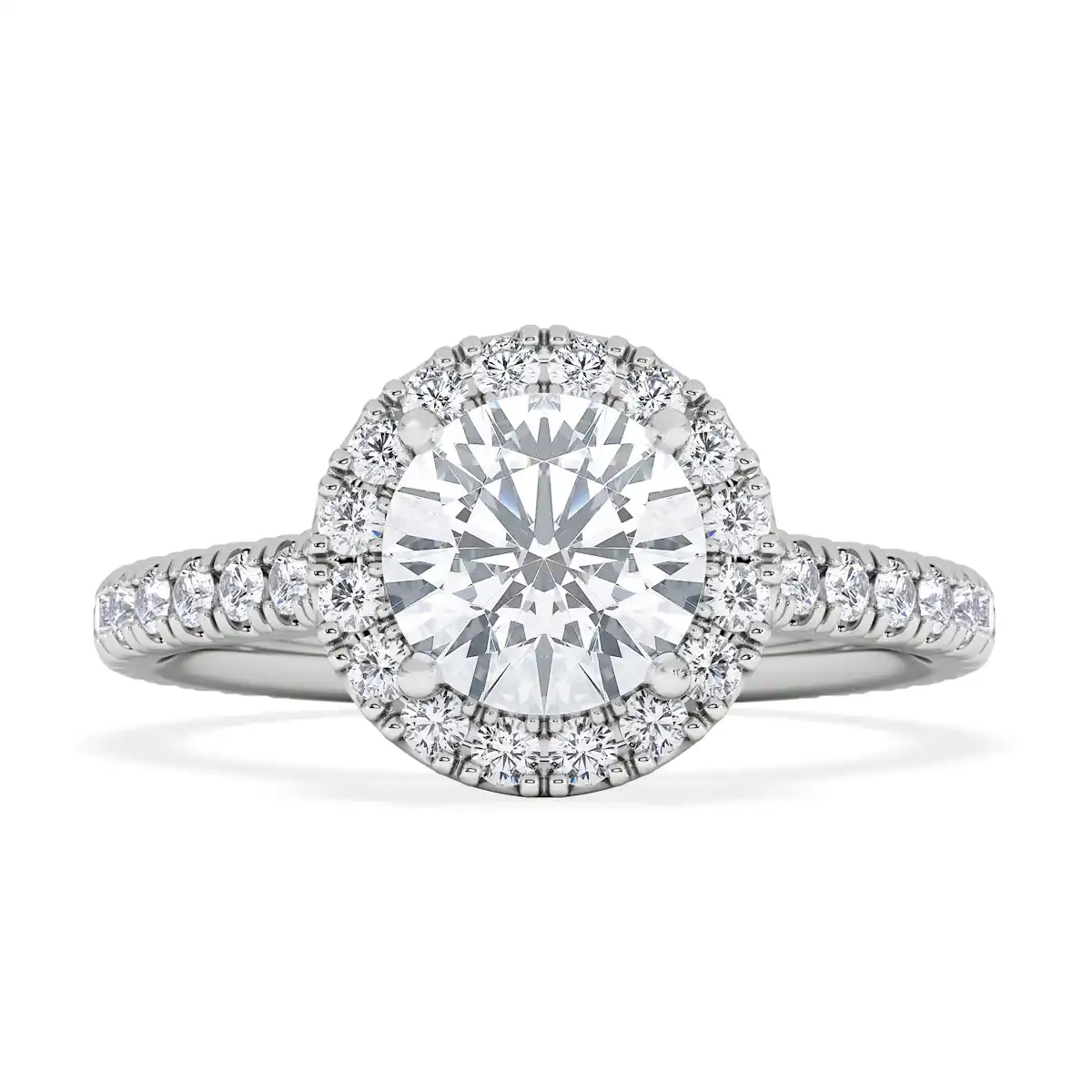Reina Lab Diamond Halo Engagement Ring in Platinum 1.80ct F/VS1