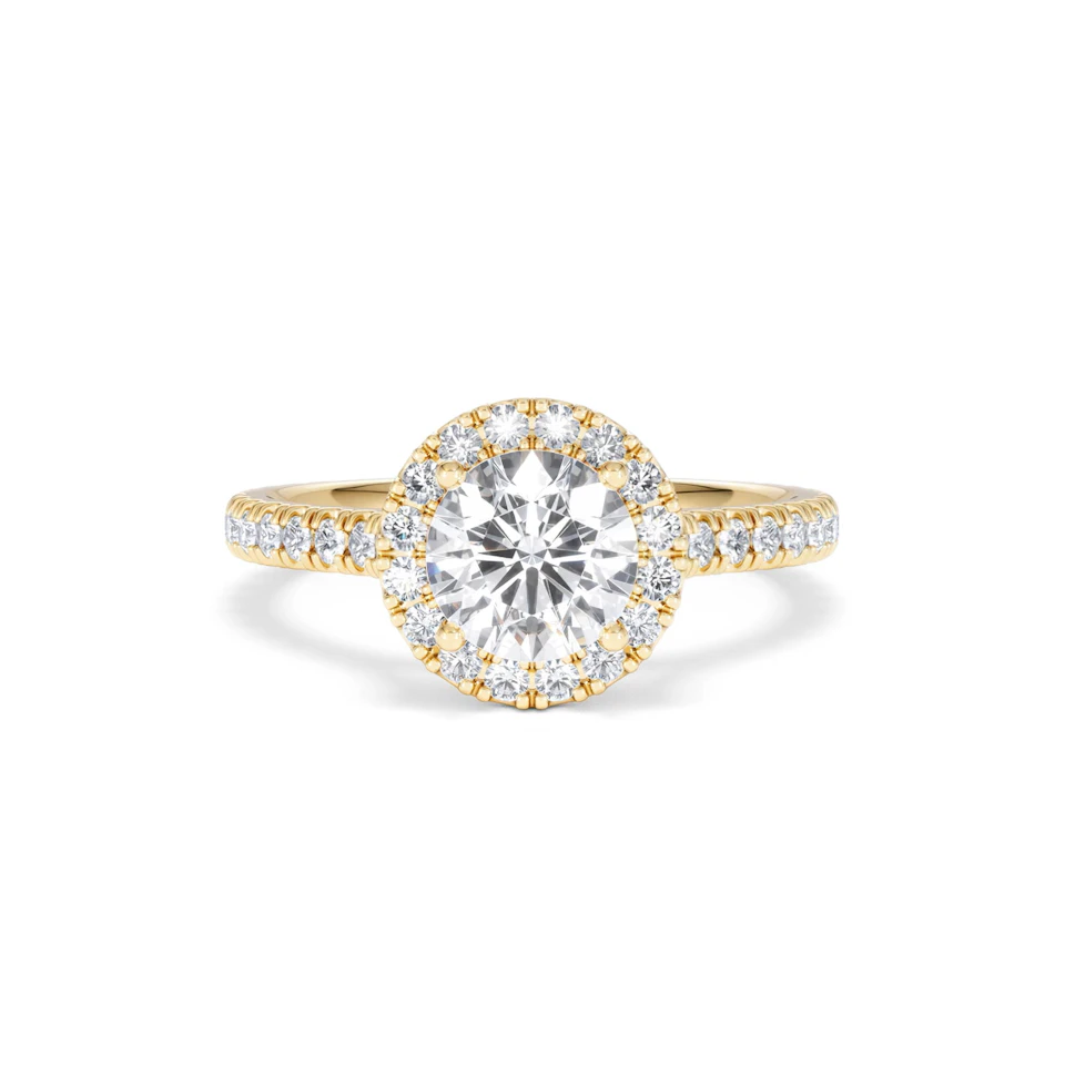 Reina Lab Diamond Halo Engagement Ring in 18K Gold 1.80ct F/VS1