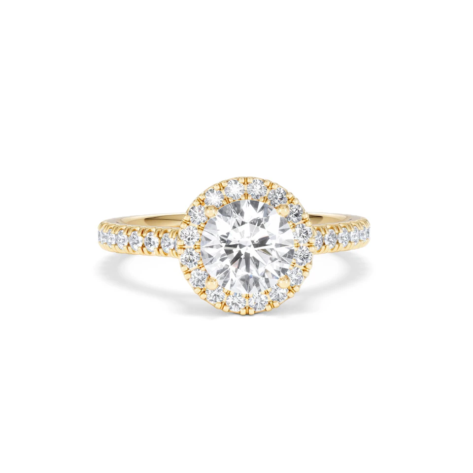 Reina Lab Diamond Halo Engagement Ring in 18K Gold 1.80ct F/VS1