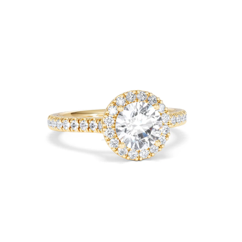 Reina Lab Diamond Halo Engagement Ring in 18K Gold 1.80ct F/VS1