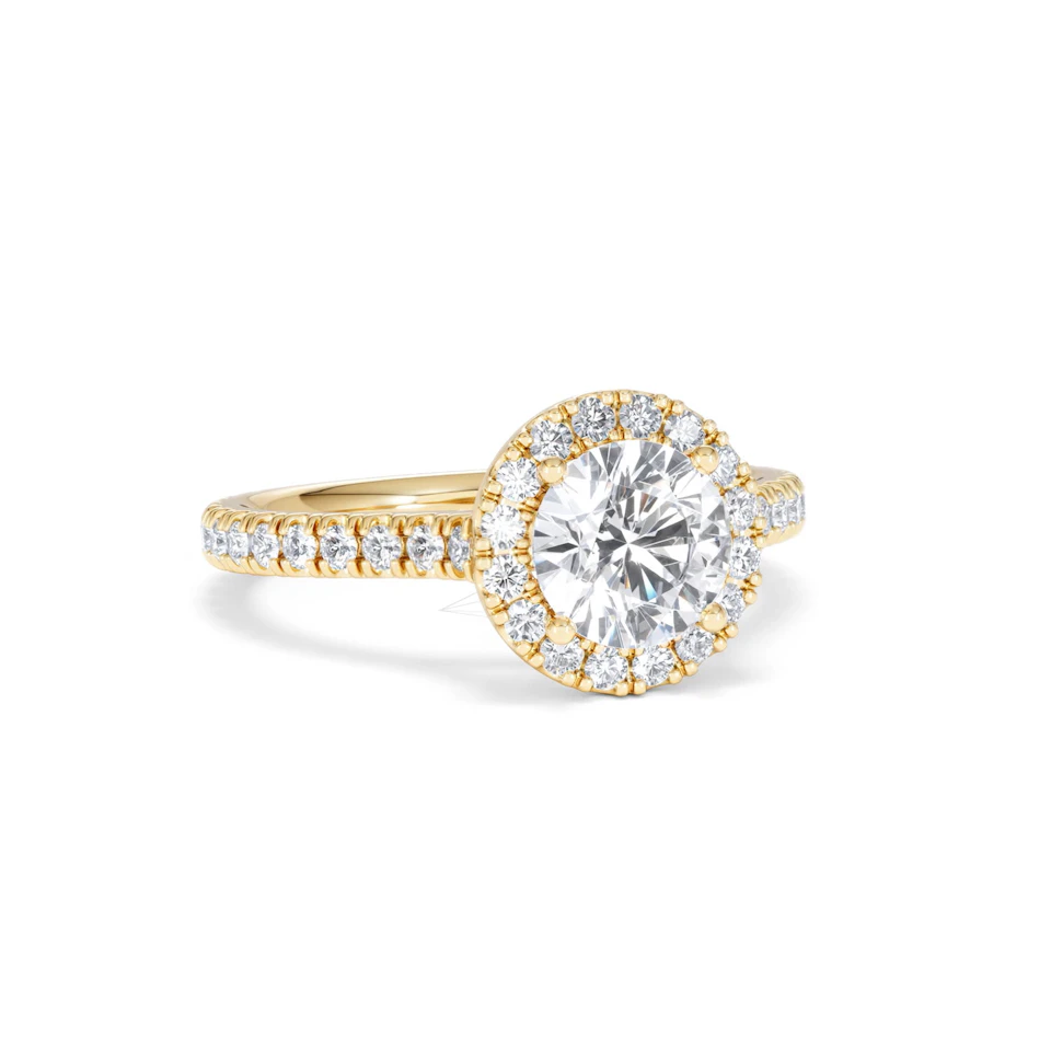 Reina Lab Diamond Halo Engagement Ring in 18K Gold 1.80ct F/VS1