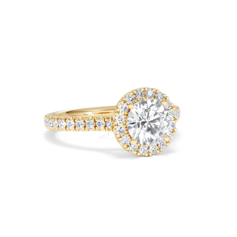 Reina Lab Diamond Halo Engagement Ring in 18K Gold 1.80ct F/VS1