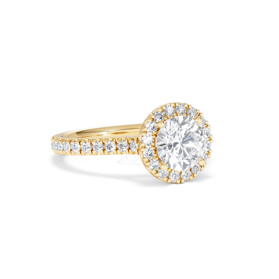 Reina Lab Diamond Halo Engagement Ring in 18K Gold 1.80ct F/VS1
