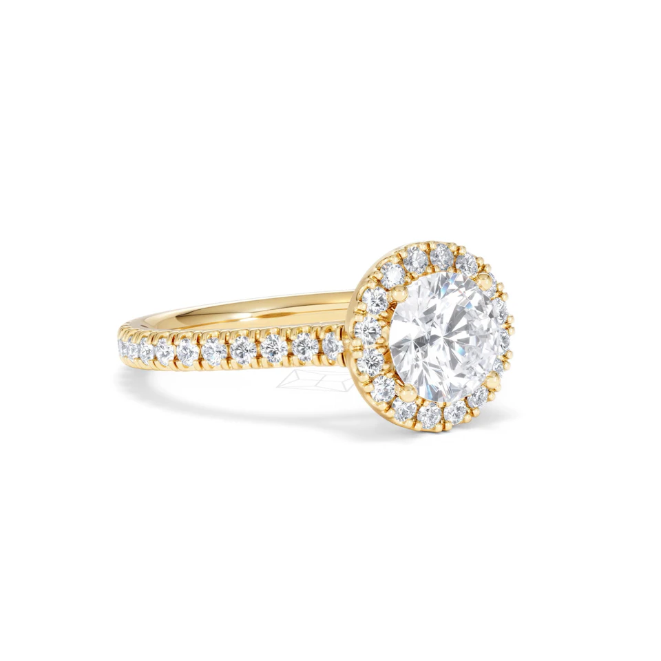 Reina Lab Diamond Halo Engagement Ring in 18K Gold 1.80ct F/VS1