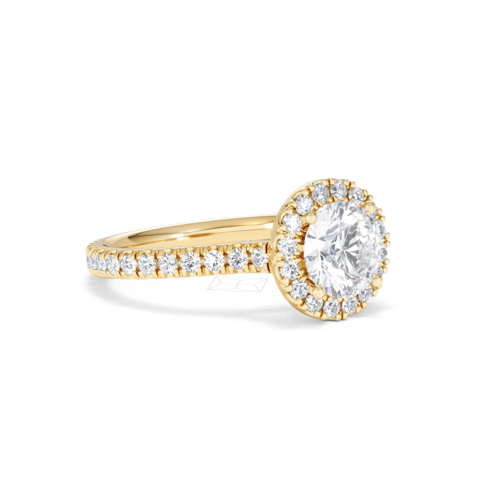 Reina Lab Diamond Halo Engagement Ring in 18K Gold 1.80ct F/VS1