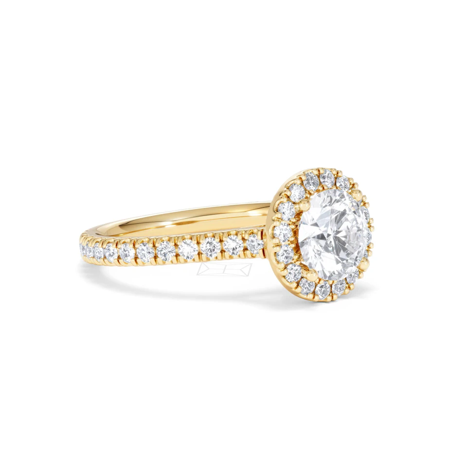 Reina Lab Diamond Halo Engagement Ring in 18K Gold 1.80ct F/VS1
