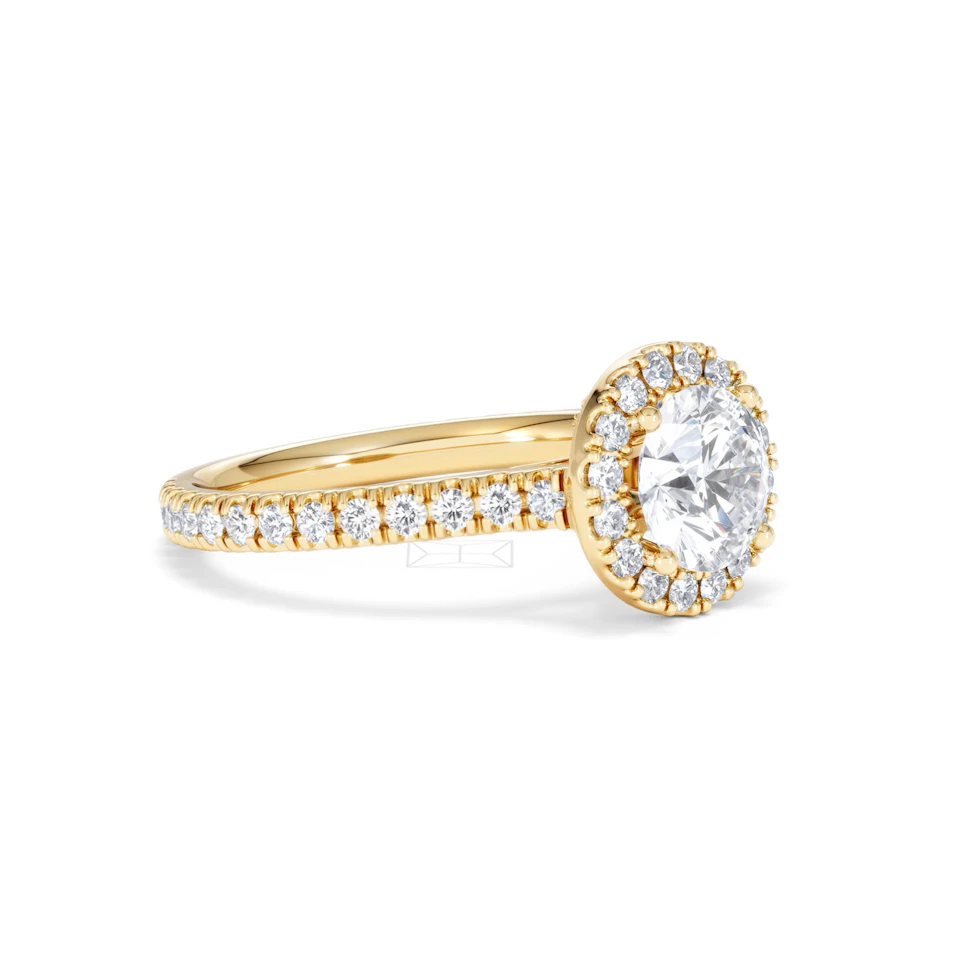 Reina Lab Diamond Halo Engagement Ring in 18K Gold 1.80ct F/VS1