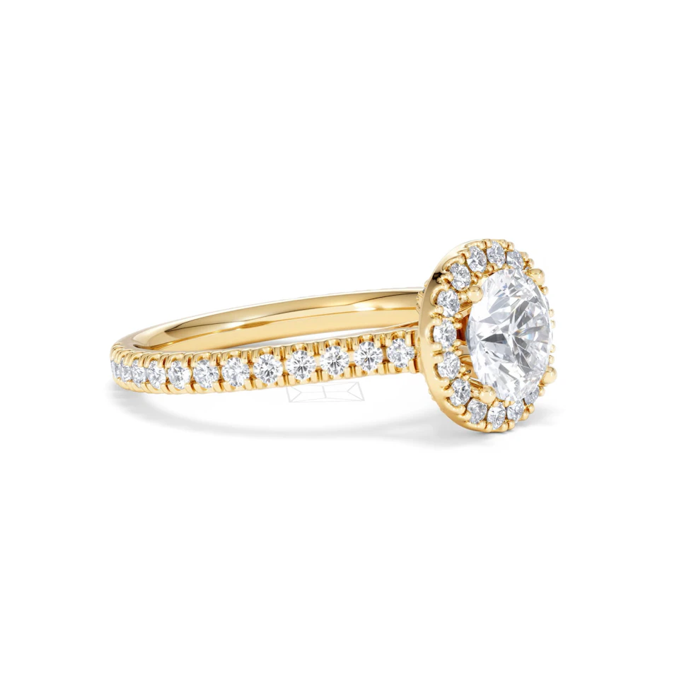 Reina Lab Diamond Halo Engagement Ring in 18K Gold 1.80ct F/VS1