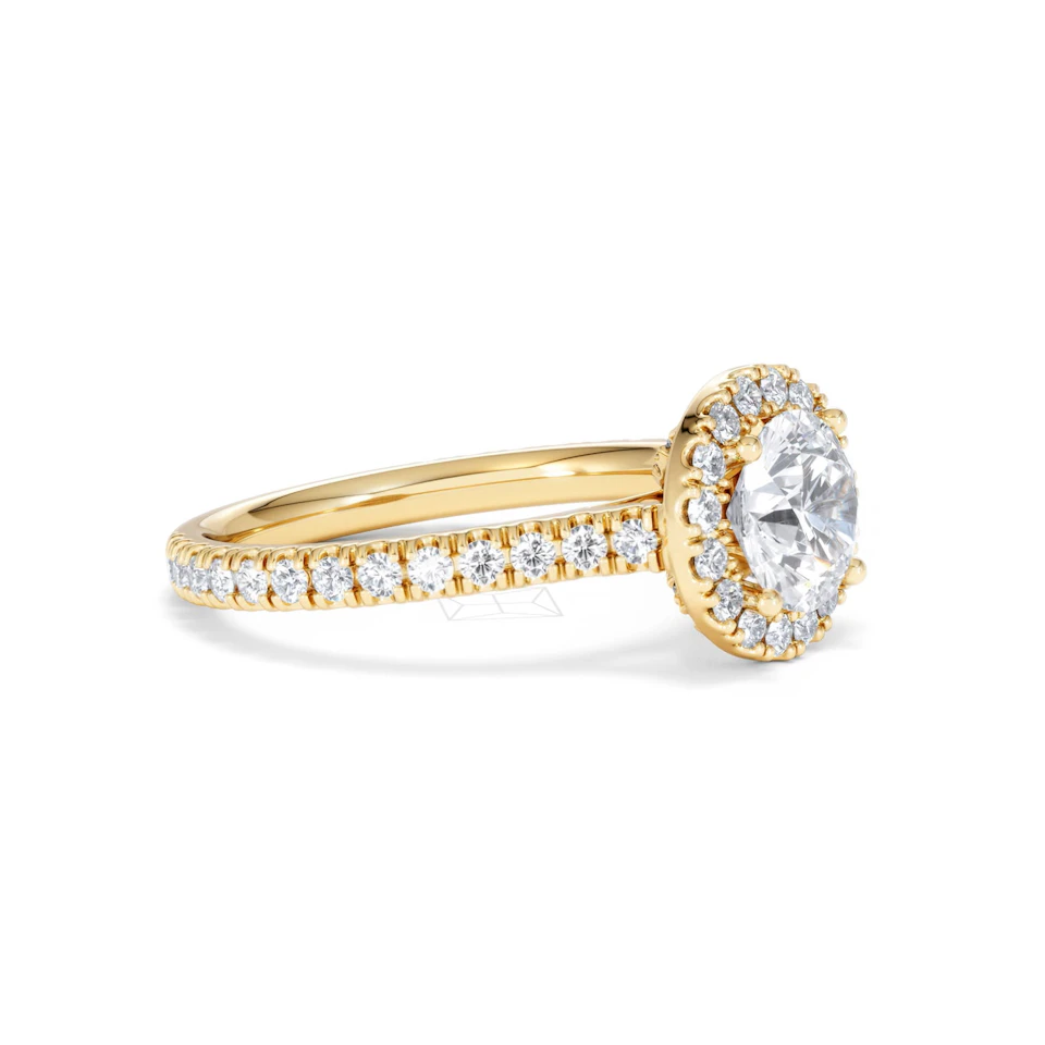 Reina Lab Diamond Halo Engagement Ring in 18K Gold 1.80ct F/VS1