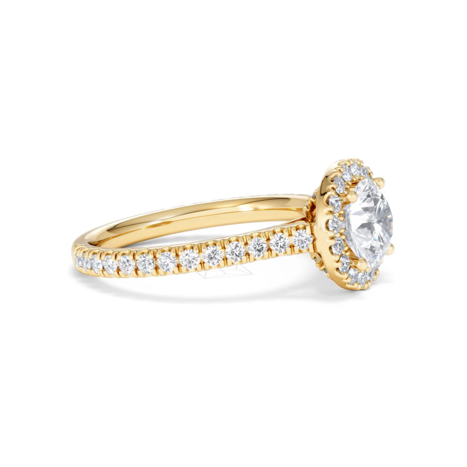 Reina Lab Diamond Halo Engagement Ring in 18K Gold 1.80ct F/VS1