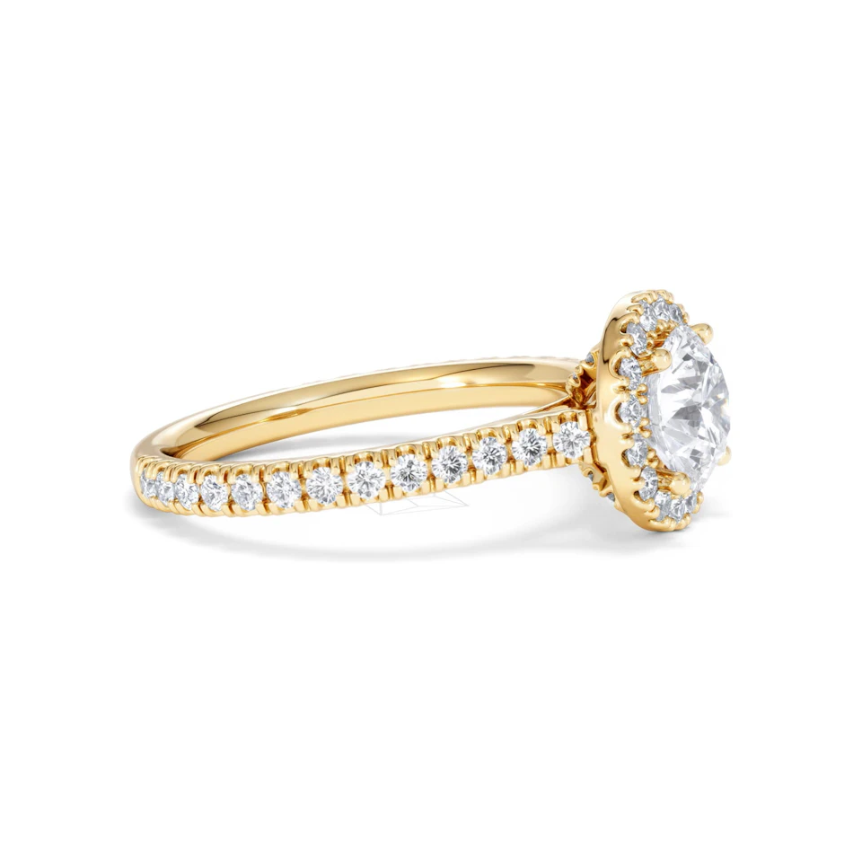 Reina Lab Diamond Halo Engagement Ring in 18K Gold 1.80ct F/VS1