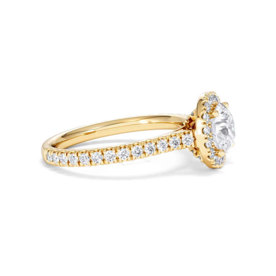 Reina Lab Diamond Halo Engagement Ring in 18K Gold 1.80ct F/VS1