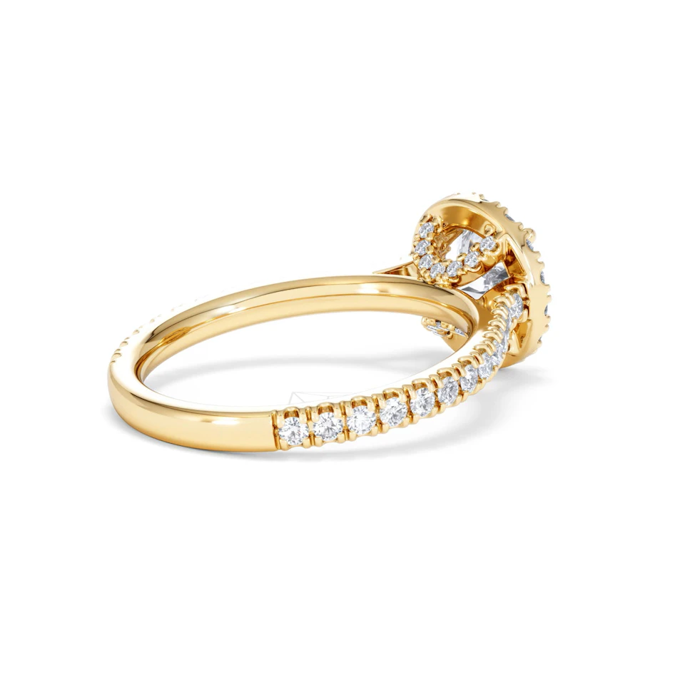 Reina Lab Diamond Halo Engagement Ring in 18K Gold 1.80ct F/VS1