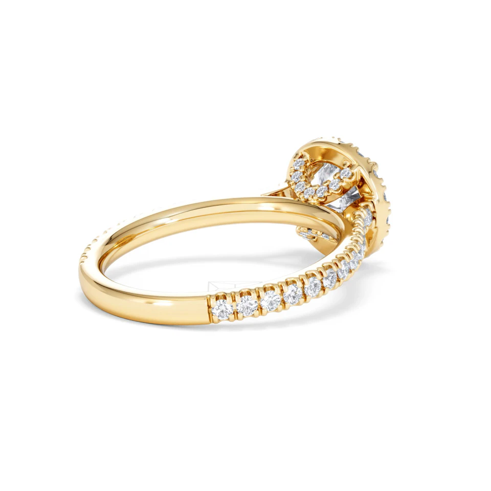 Reina Lab Diamond Halo Engagement Ring in 18K Gold 1.80ct F/VS1