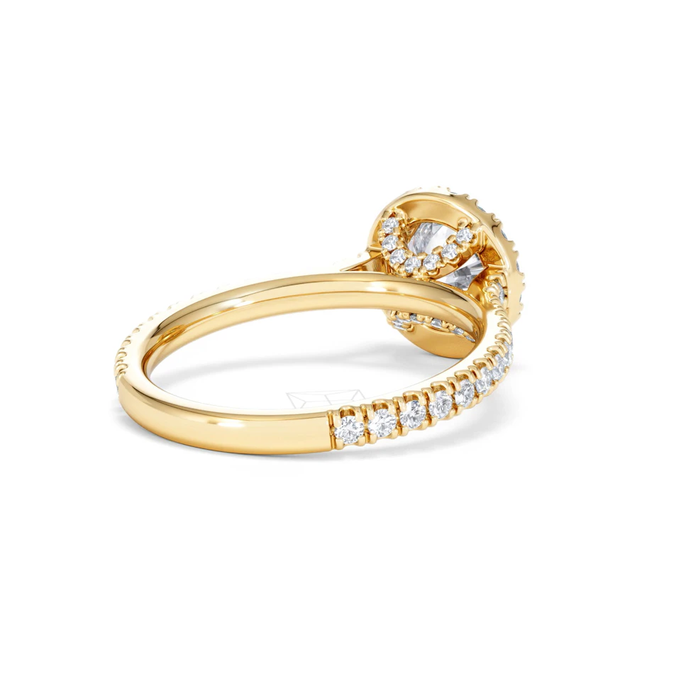 Reina Lab Diamond Halo Engagement Ring in 18K Gold 1.80ct F/VS1