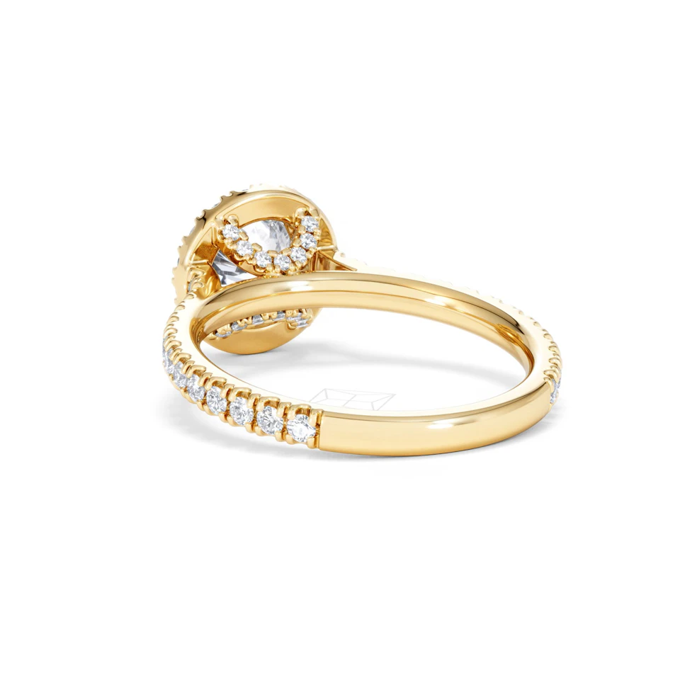 Reina Lab Diamond Halo Engagement Ring in 18K Gold 1.80ct F/VS1