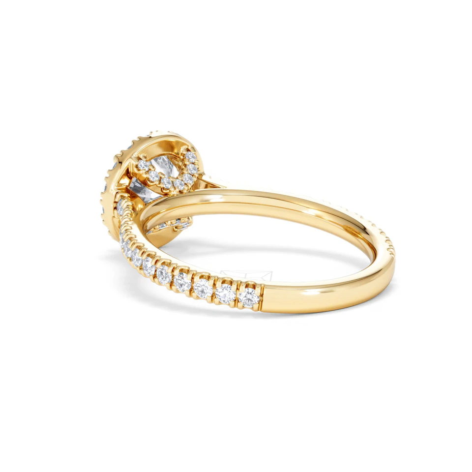 Reina Lab Diamond Halo Engagement Ring in 18K Gold 1.80ct F/VS1