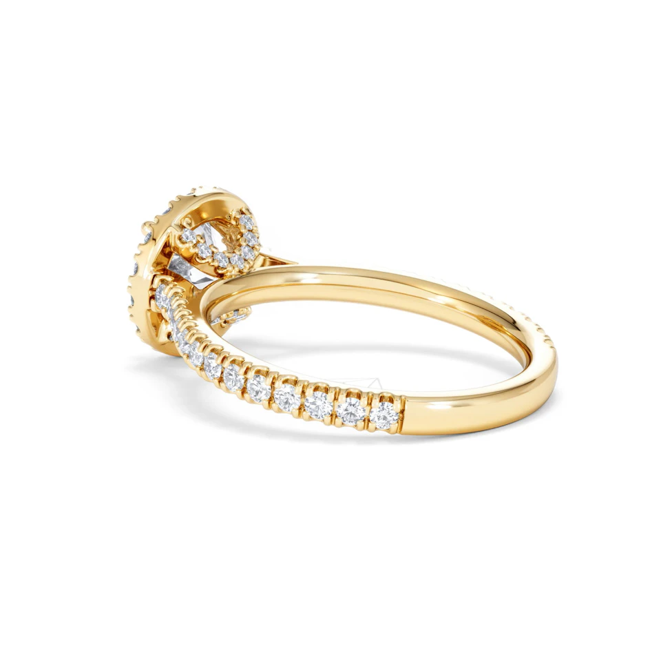 Reina Lab Diamond Halo Engagement Ring in 18K Gold 1.80ct F/VS1