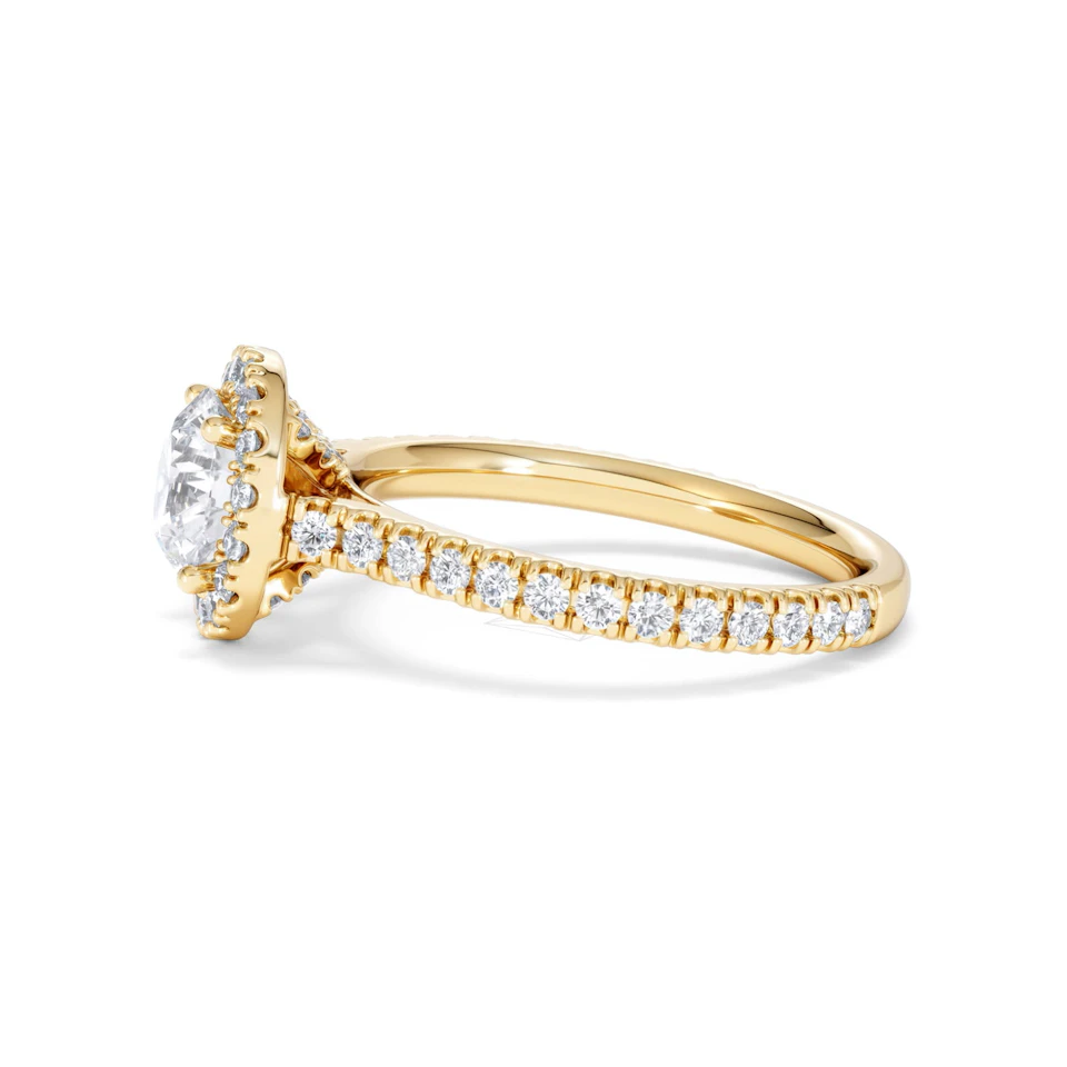 Reina Lab Diamond Halo Engagement Ring in 18K Gold 1.80ct F/VS1