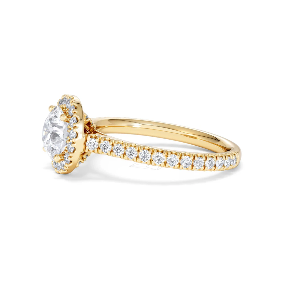 Reina Lab Diamond Halo Engagement Ring in 18K Gold 1.80ct F/VS1