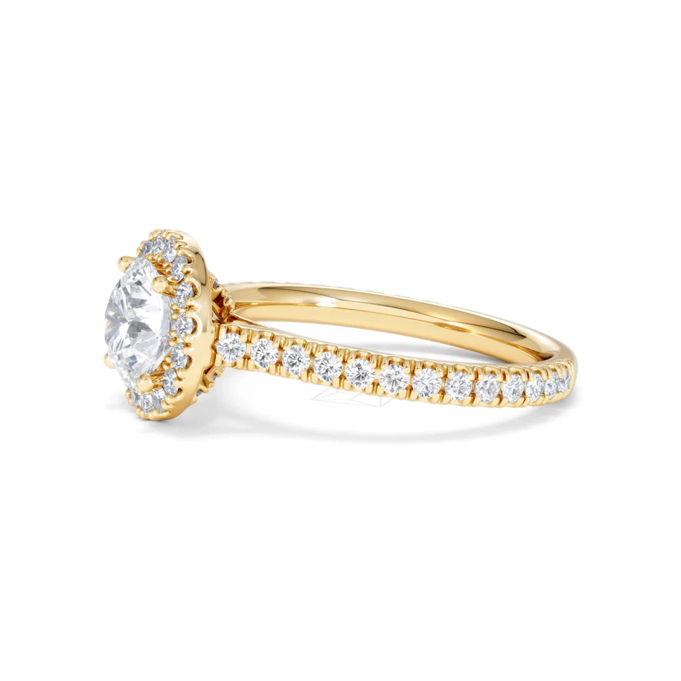 Reina Lab Diamond Halo Engagement Ring in 18K Gold 1.80ct F/VS1