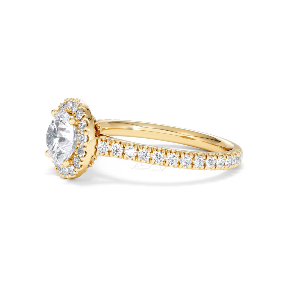 Reina Lab Diamond Halo Engagement Ring in 18K Gold 1.80ct F/VS1
