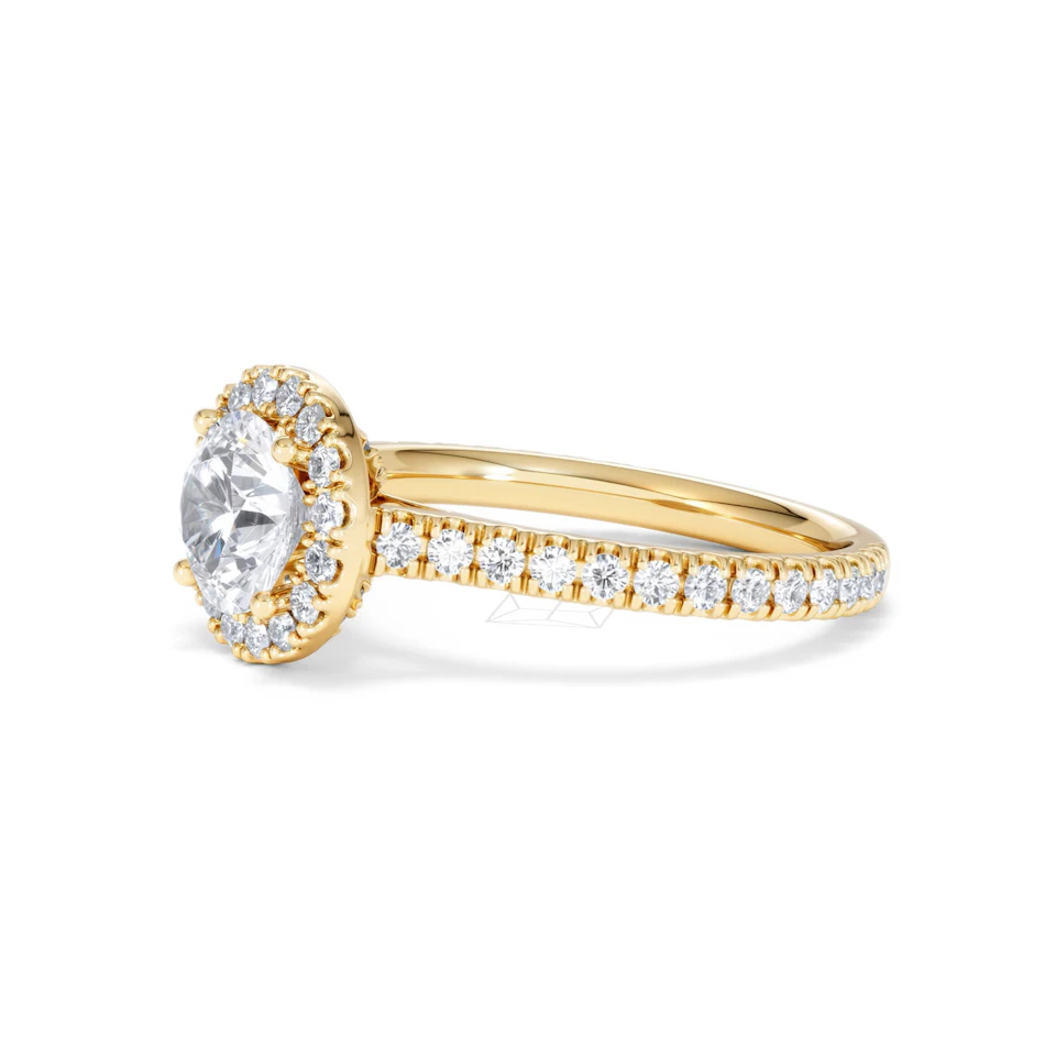 Reina Lab Diamond Halo Engagement Ring in 18K Gold 1.80ct F/VS1