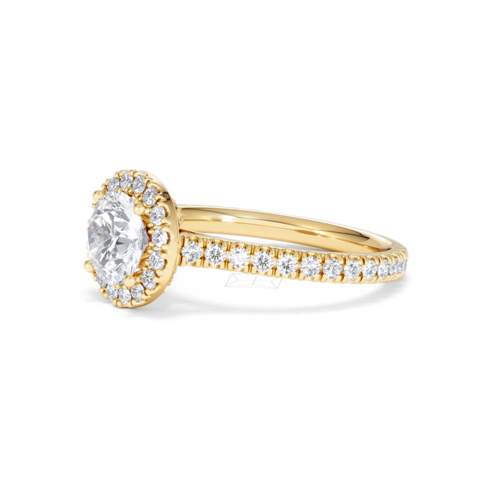 Reina Lab Diamond Halo Engagement Ring in 18K Gold 1.80ct F/VS1