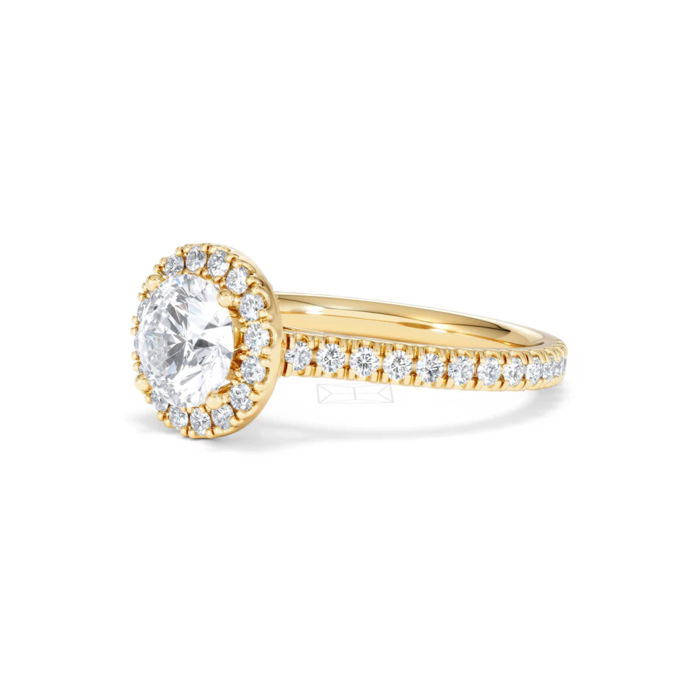 Reina Lab Diamond Halo Engagement Ring in 18K Gold 1.80ct F/VS1