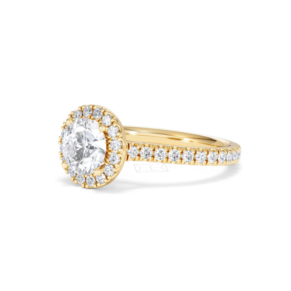 Reina Lab Diamond Halo Engagement Ring in 18K Gold 1.80ct F/VS1