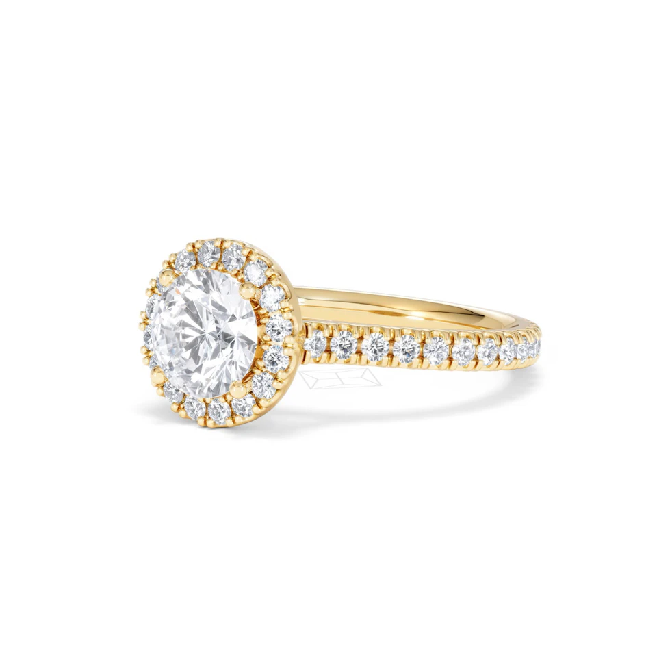 Reina Lab Diamond Halo Engagement Ring in 18K Gold 1.80ct F/VS1
