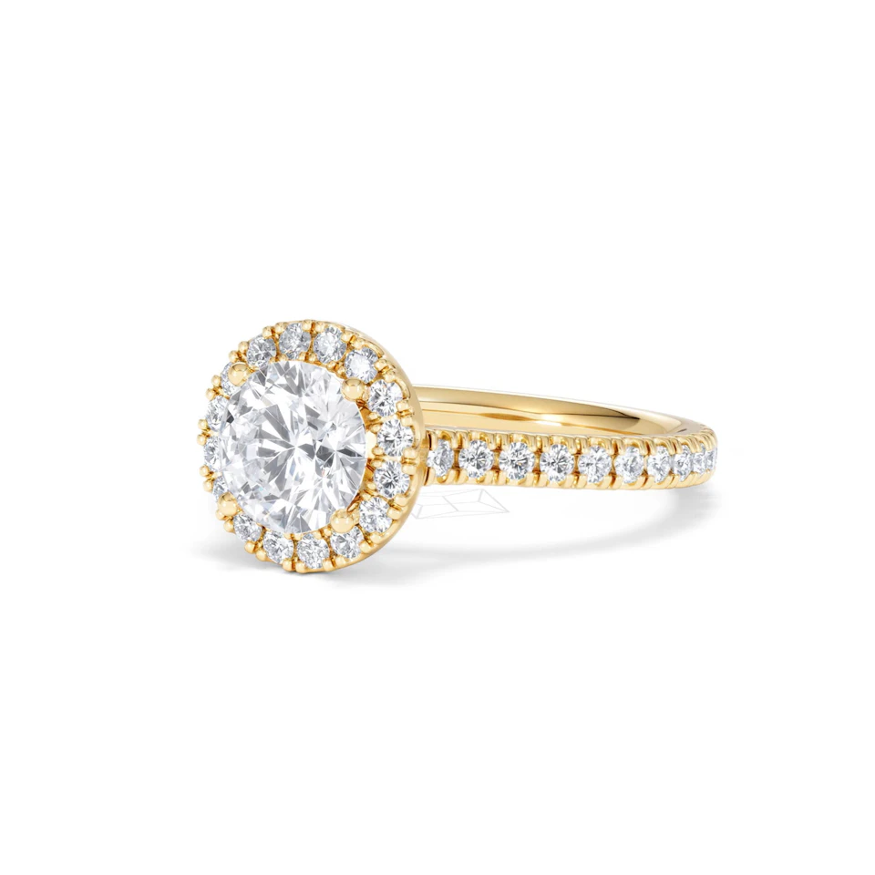 Reina Lab Diamond Halo Engagement Ring in 18K Gold 1.80ct F/VS1