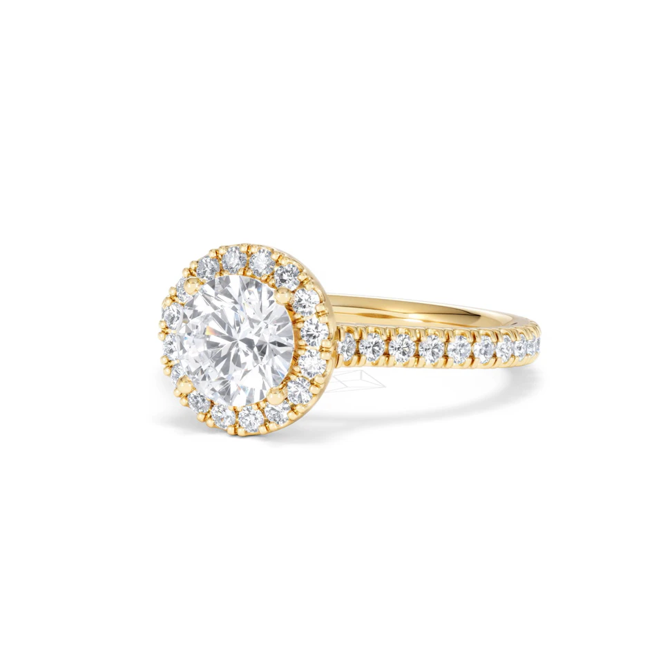 Reina Lab Diamond Halo Engagement Ring in 18K Gold 1.80ct F/VS1