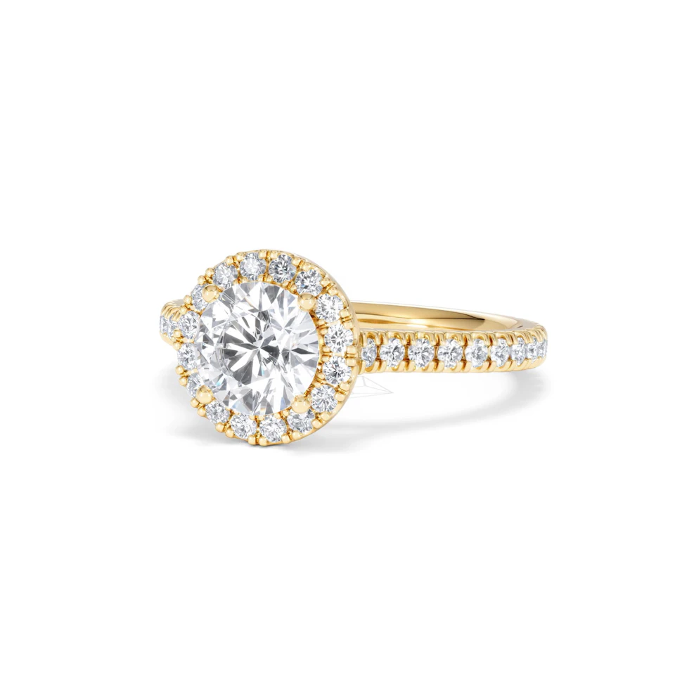 Reina Lab Diamond Halo Engagement Ring in 18K Gold 1.80ct F/VS1