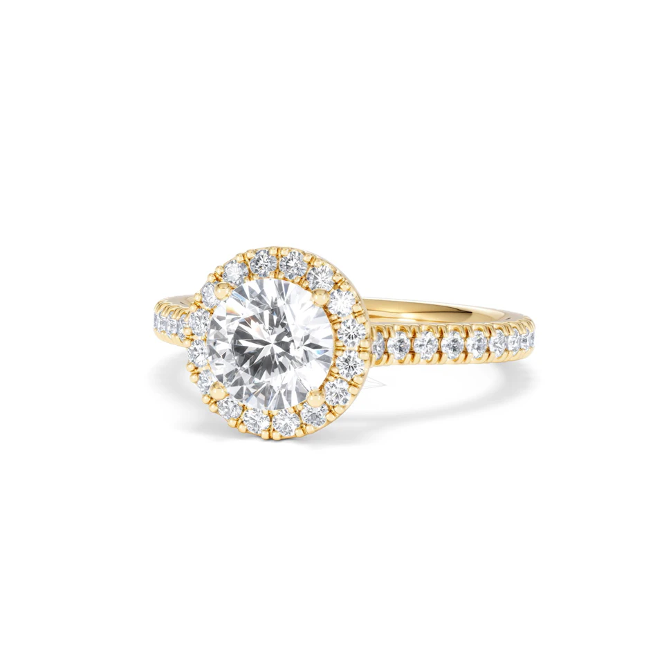 Reina Lab Diamond Halo Engagement Ring in 18K Gold 1.80ct F/VS1