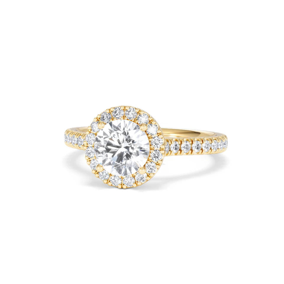 Reina Lab Diamond Halo Engagement Ring in 18K Gold 1.80ct F/VS1