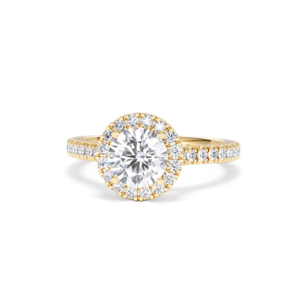 Reina Lab Diamond Halo Engagement Ring in 18K Gold 1.80ct F/VS1