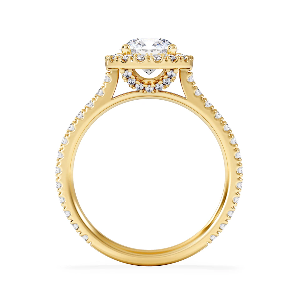 Reina Lab Diamond Halo Engagement Ring in 18K Gold 1.80ct F/VS1