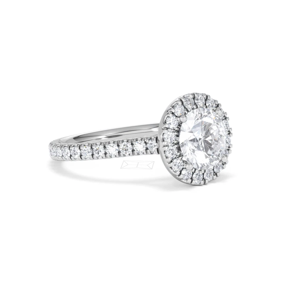 2.30ct Reina Lab Diamond Halo Engagement Ring in Platinum F/VS1