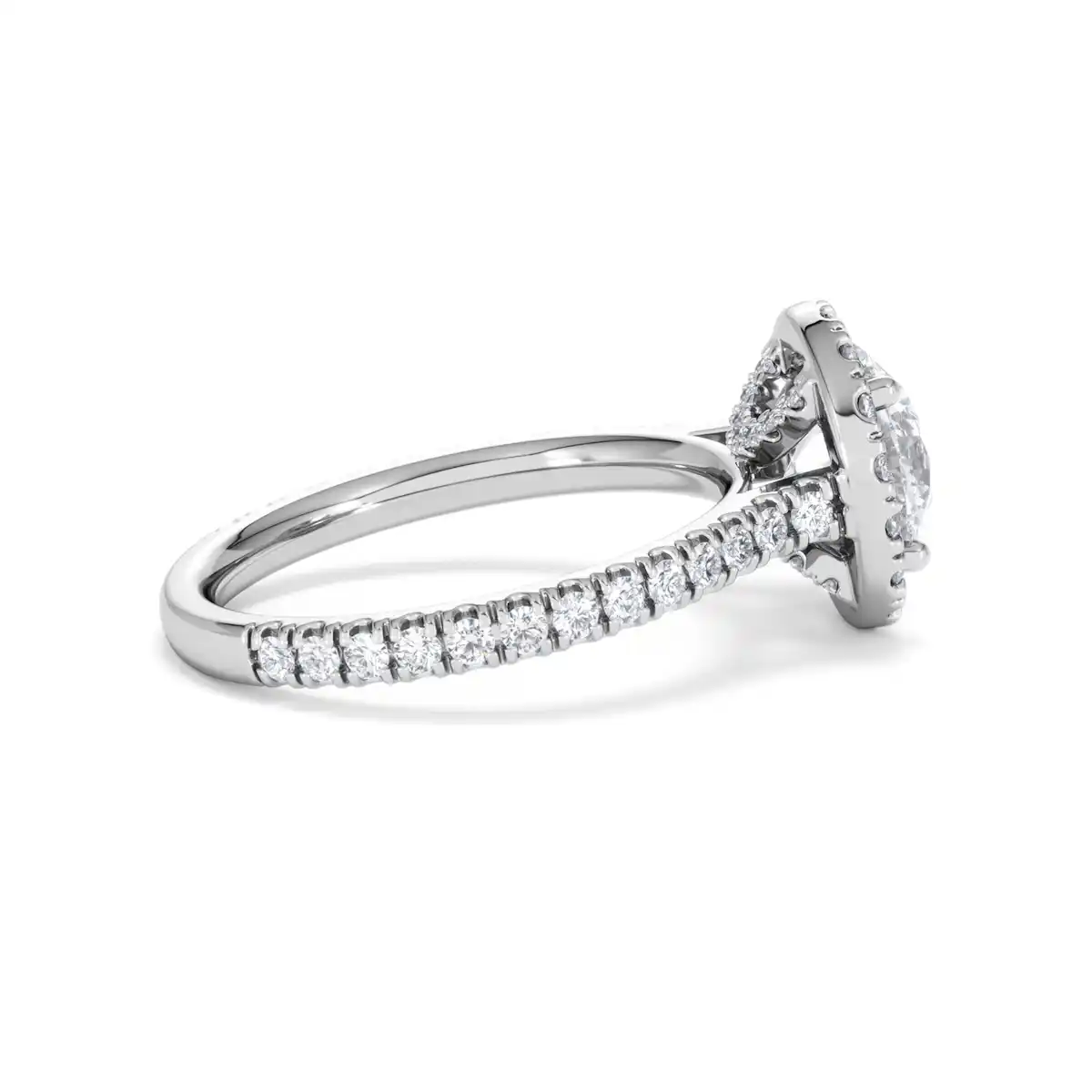 2.30ct Reina Lab Diamond Halo Engagement Ring in 18K White Gold F/VS1
