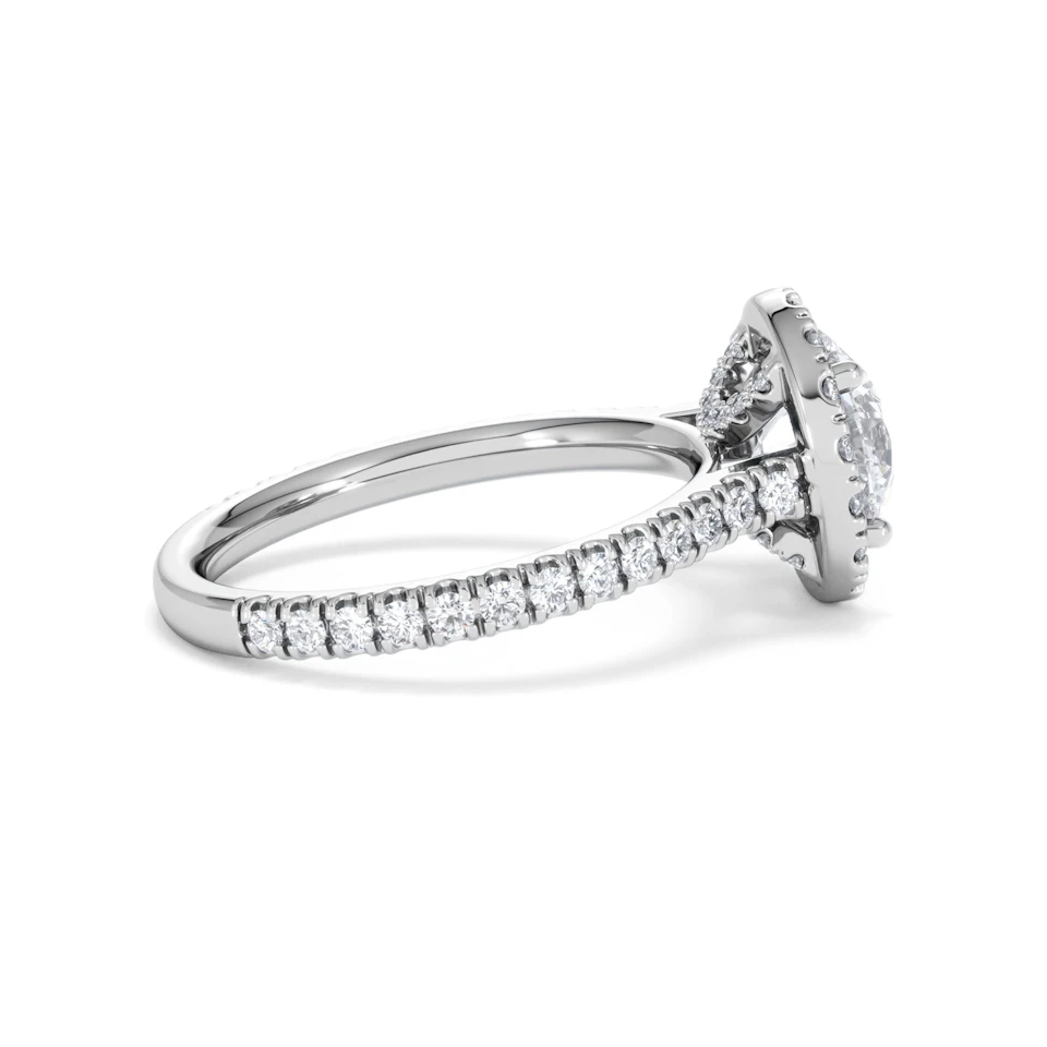 2.30ct Reina Lab Diamond Halo Engagement Ring in Platinum F/VS1