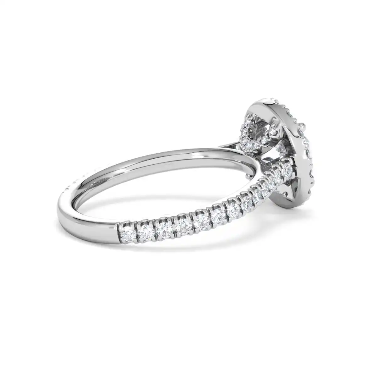 2.30ct Reina Lab Diamond Halo Engagement Ring in 18K White Gold F/VS1