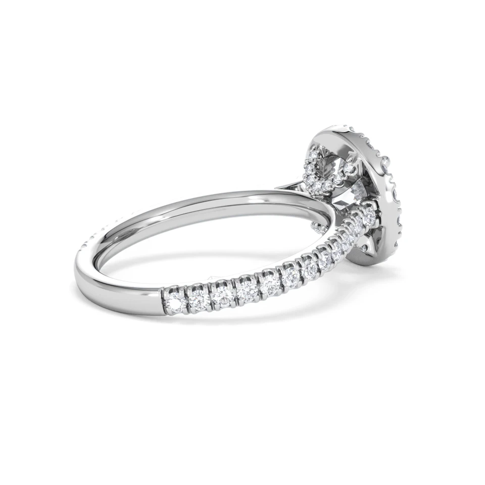 2.30ct Reina Lab Diamond Halo Engagement Ring in Platinum F/VS1
