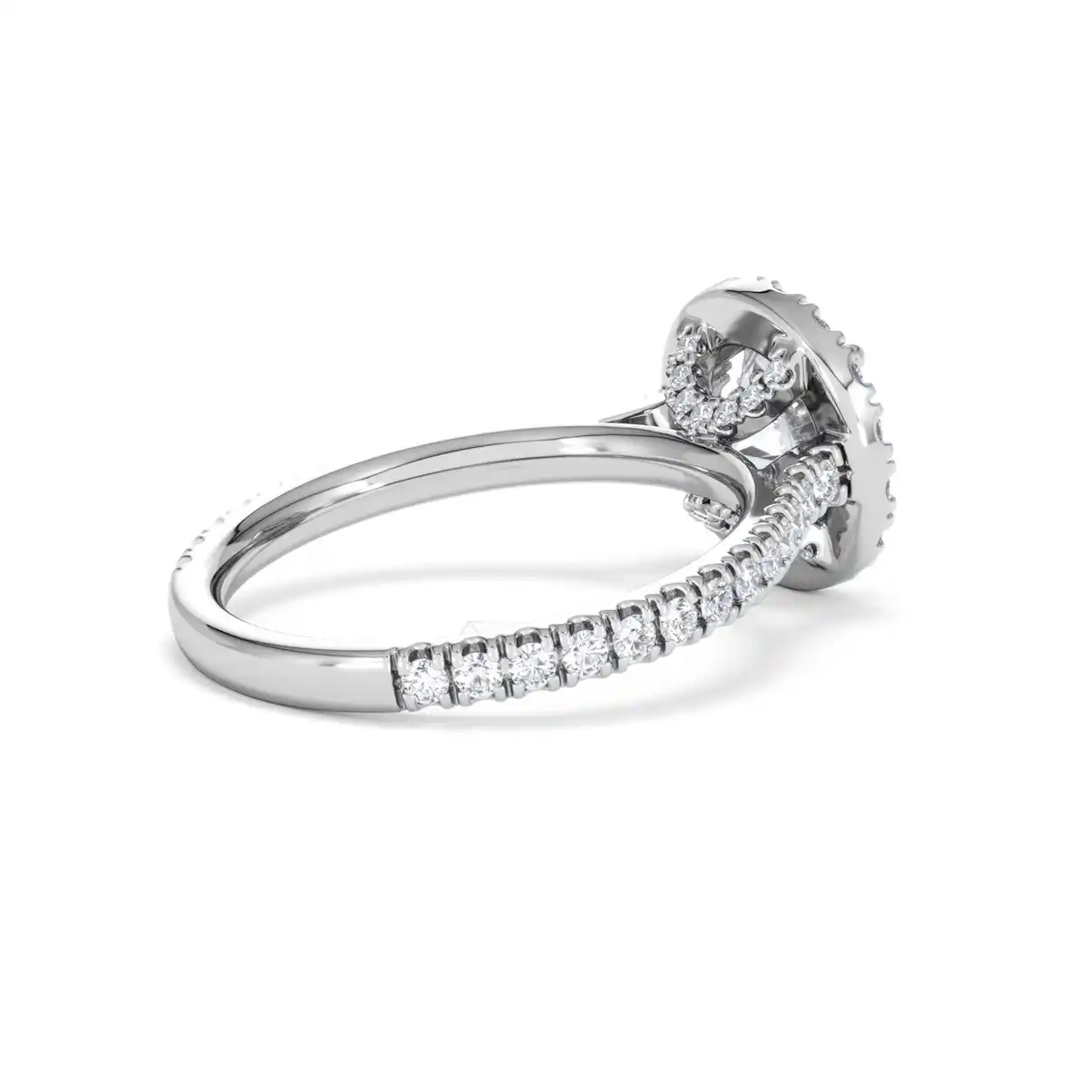 2.30ct Reina Lab Diamond Halo Engagement Ring in 18K White Gold F/VS1