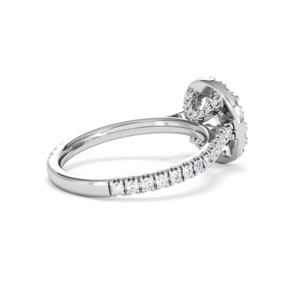 2.30ct Reina Lab Diamond Halo Engagement Ring in Platinum F/VS1