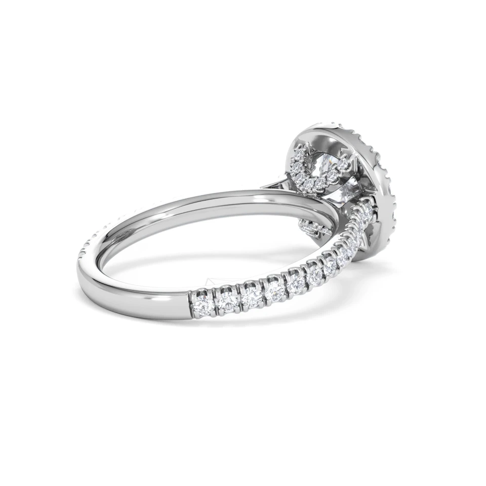 2.30ct Reina Lab Diamond Halo Engagement Ring in Platinum F/VS1