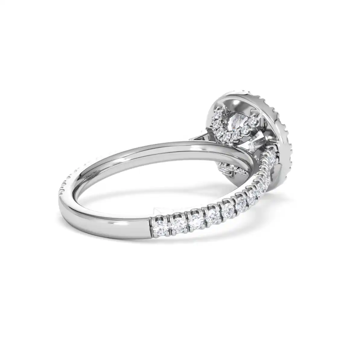 2.30ct Reina Lab Diamond Halo Engagement Ring in 18K White Gold F/VS1