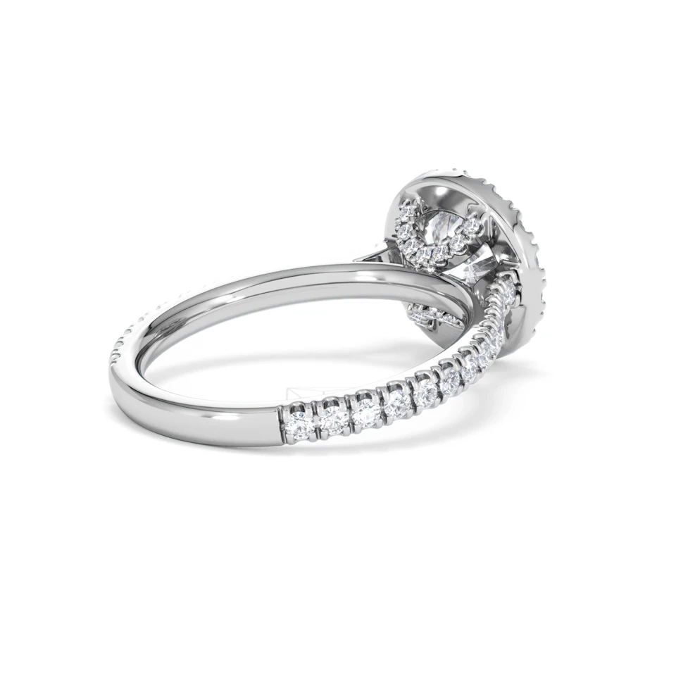 2.30ct Reina Lab Diamond Halo Engagement Ring in Platinum F/VS1
